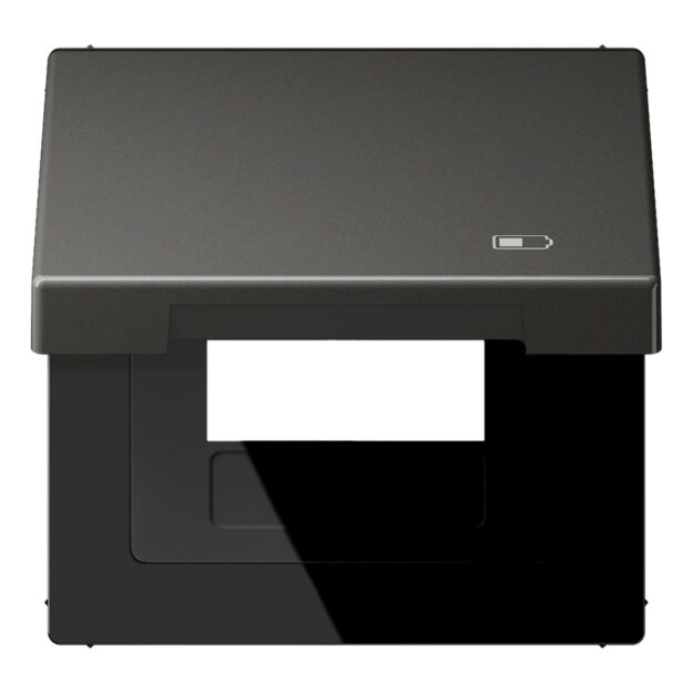 Jung AL2990KLUSBAN Klappdeckel USB mit Zentralplatte (lackiertes Aluminium) Anthrazit Serie LS