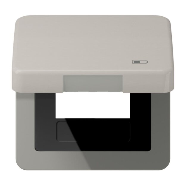 Jung CD590KLUSBPT Klappdeckel USB mit Zentralplatte (Aluminium eloxiert) Platin Serie CD