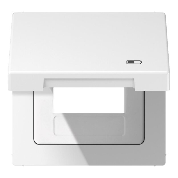 Jung LS990BFKLUSBWW Klappdeckel USB mit Zentralplatte (Thermoplast bruchsicher) Alpinweiß Serie LS