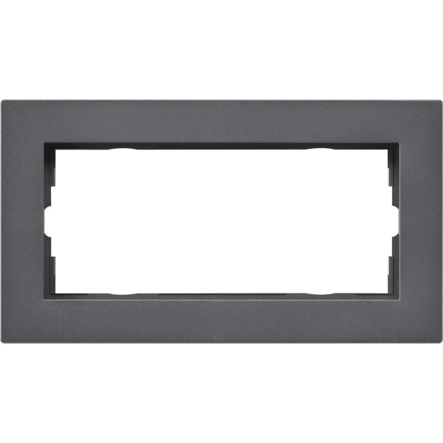 Gira 1002235 Abdeckrahmen 2-fach ohne Mittelsteg flach Gira E2 Anthrazit