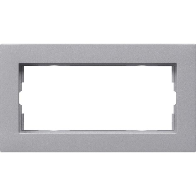 Gira 1002255 Abdeckrahmen 2-fach ohne Mittelsteg flach Gira E2 Farbe Alu