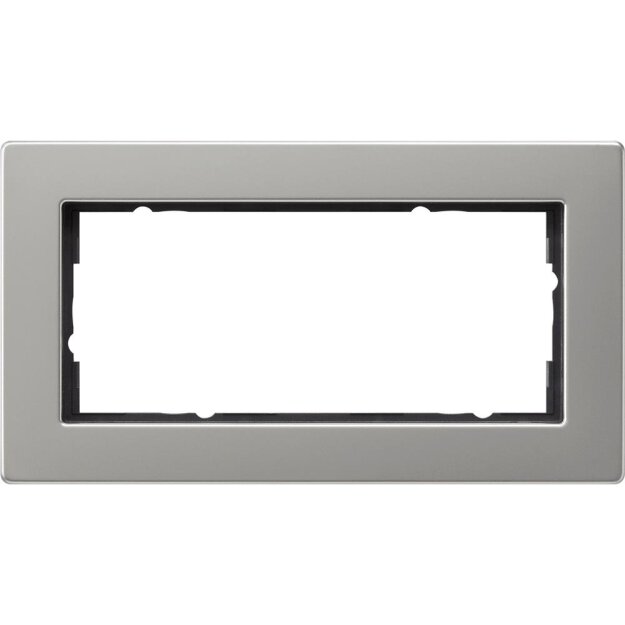 Gira 1002335 Abdeckrahmen 2-fach ohne Mittelsteg flach Gira E2 Edelstahl