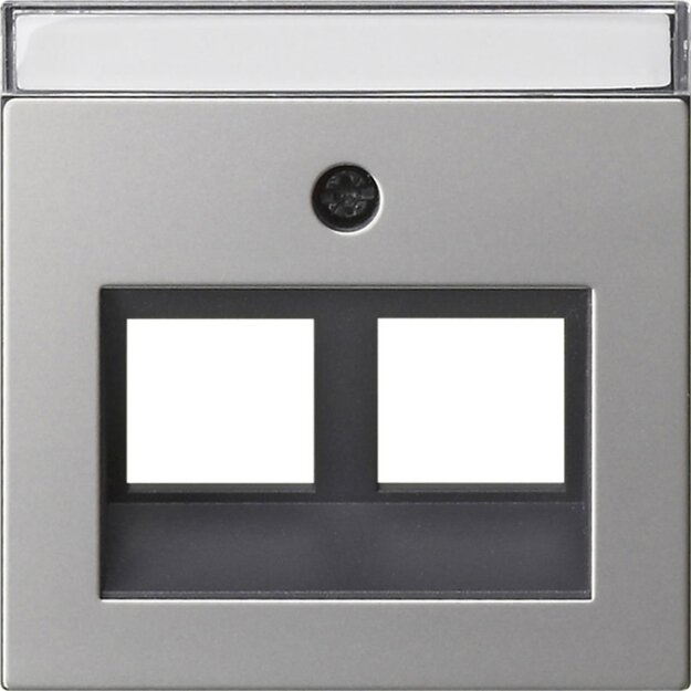 Gira 2640600 Abdeckung 30° + Beschriftungsfeld f. Tragring Modular Jack 2-fach System 55 Edelstahl