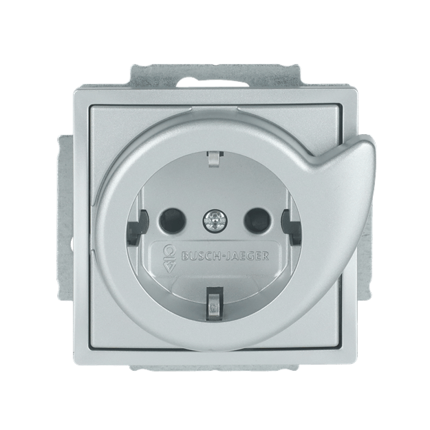 Busch-Jaeger 20 EUCBDR-83 Busch-Servicesteckdose® mit erh. Berührungsschutz Alusilber 2CKA002013A5417