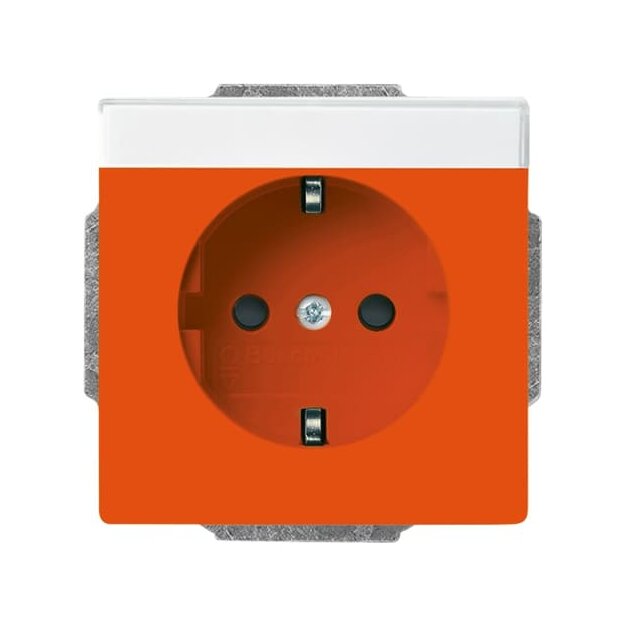 Busch-Jaeger 20 EUCNB-14-82 SCHUKO® Steckdosen-Einsatz mit Beschriftungsfeld Orange 2CKA002013A5425