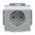 Busch-Jaeger 20 EUCNB-83 SCHUKO® Steckdosen-Einsatz mit Beschriftungsfeld Alusilber 2CKA002013A5429