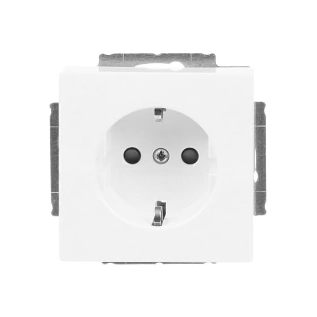 Busch-Jaeger 20 EUCNB-84 SCHUKO® Steckdosen-Einsatz mit Beschriftungsfeld Studioweiß 2CKA002013A5430