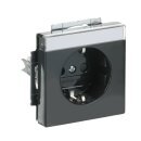 Busch-Jaeger 20 EUCNB-885 SCHUKO® Steckdosen-Einsatz mit Beschriftungsfeld Schwarz Matt 2CKA002013A5434