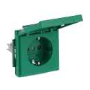 Busch-Jaeger 20 EUKNB-13-82 SCHUKO® Steckdosen-Einsatz mit Klappdeckel und Beschriftungsfeld Grün 2CKA002018A1534