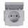 Busch-Jaeger 20 EUKNB-83 SCHUKO® Steckdosen-Einsatz mit Klappdeckel und Beschriftungsfeld Alusilber 2CKA002018A1539