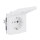 Busch-Jaeger 20 EUKNB-884 SCHUKO® Steckdosen-Einsatz mit Klappdeckel und Beschriftungsfeld Studioweiß 2CKA002018A1541