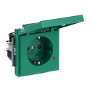 Busch-Jaeger 20 EUKNBL-13-82 SCHUKO® Steckdosen-Einsatz mit Klappdeckel, Beschriftungsfeld und LED Kontrolllicht Grün 2CKA002018A1545
