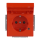 Busch-Jaeger 20 EUKNBL-14-82 SCHUKO® Steckdosen-Einsatz mit Klappdeckel, Beschriftungsfeld und LED Kontrolllicht Orange 2CKA002018A1546