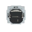 Busch-Jaeger 20 EUKNBL-83 SCHUKO® Steckdosen-Einsatz mit Klappdeckel, Beschriftungsfeld und LED Kontrolllicht Alusilber 2CKA002018A1550