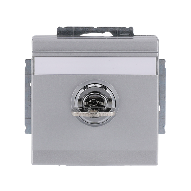 Busch-Jaeger 20 EUKNBSL-83 SCHUKO® Steckdosen-Einsatz mit Klappdeckel und Schloss Alusilber 2CKA002018A1561