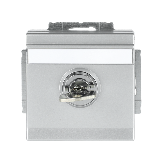Busch-Jaeger 20 EUKNBSL-83-101 SCHUKO® Steckdosen-Einsatz mit Klappdeckel und Schloss Alusilber 2CKA002018A1562