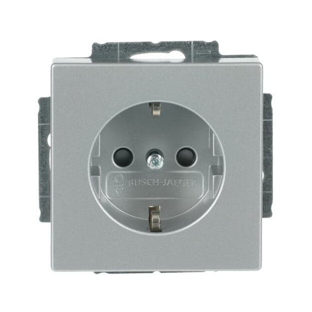 Busch-Jaeger 2300 EUCB-83 SCHUKO® Steckdosen-Einsatz mit erh. Berührungsschutz Alusilber 2CKA002013A5450