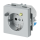 Busch-Jaeger 3120 EUCB-83 FI-SCHUKOMAT SCHUKO® Steckdosen-Einsatz mit Fehlerstrom-Schutzschalter Alusilber 2CKA003116A0668