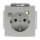 Busch-Jaeger 3120 EUCB-866 FI-SCHUKOMAT SCHUKO® Steckdosen-Einsatz mit Fehlerstrom-Schutzschalter Edelstahl 2CKA003116A0669