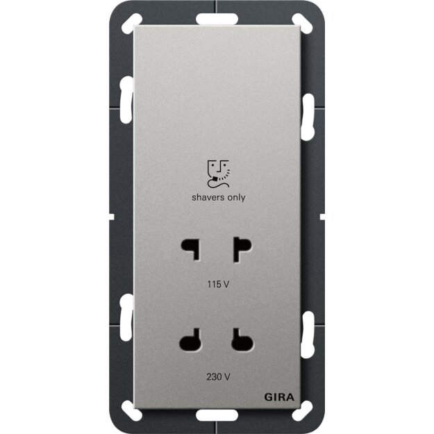 Gira 2820600 Rasiersteckdose 115 - 230 V System 55 Edelstahl(lackiert)