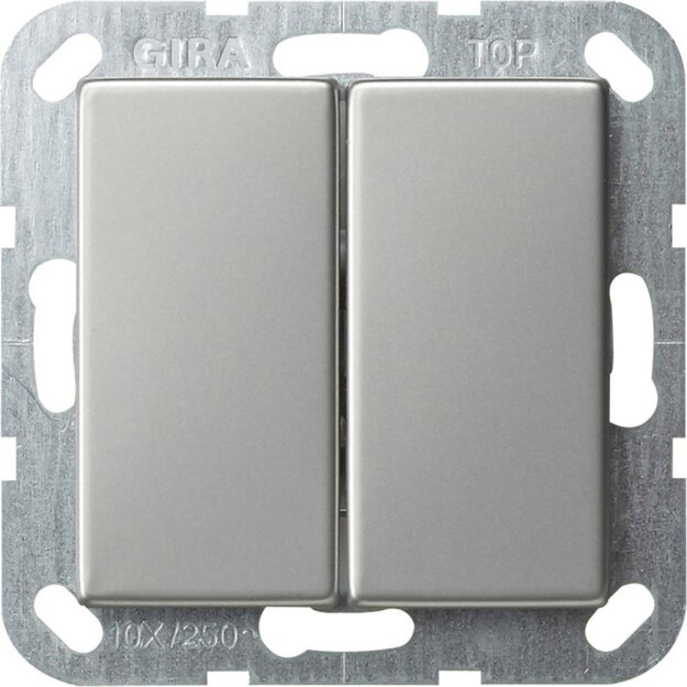 Gira 2861600 Tastschalter Wechselschalter 2-fach gerade System 55 Edelstahl