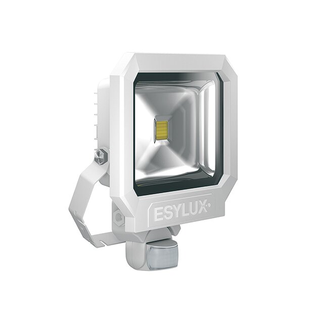ESYLUX EL10810220 LED-Strahler 50 W mit 160° Bewegungsmelder ADF Montagebügel SUN AFL TR 5100 830 MD WH Weiß