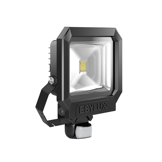ESYLUX EL10810282 LED-Strahler 50 W mit 160° Bewegungsmelder ADF Montagebügel SUN AFL TR 5400 850 MD BK Schwarz