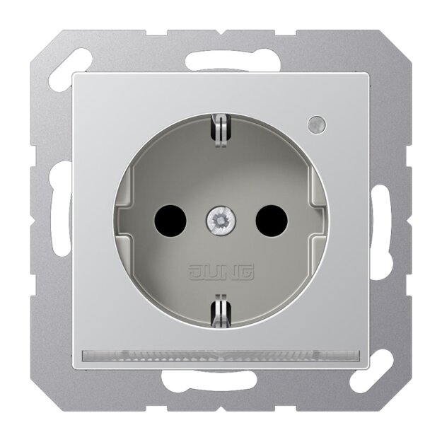 Jung A1520-OALLNW SCHUKO-Steckdose mit LED-Licht (lackiertes Aluminium) Aluminium Serie A