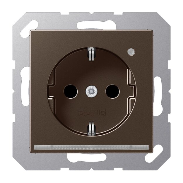 Jung A1520-OMOLNW SCHUKO-Steckdose mit LED-Licht Mokka Serie A
