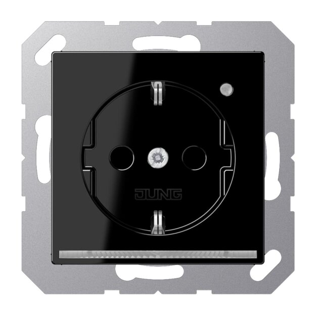 Jung A1520-OSWLNW SCHUKO-Steckdose mit LED-Licht Schwarz Serie A