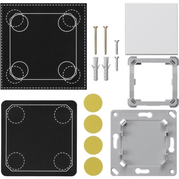 Gira 823103 Montageset EnOcean Funk Wandsender 1-fach System 55 Reinweiß