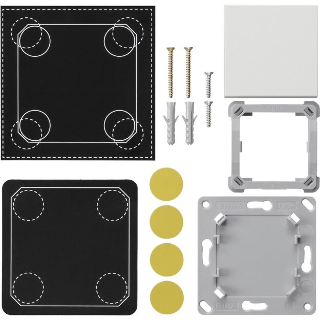 Gira 823127 Montageset EnOcean Funk Wandsender 1-fach System 55 Reinweiß matt