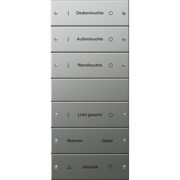Gira 2136602 Wippenset 6-fach (3+3) beschreibbar System 55 Edelstahl