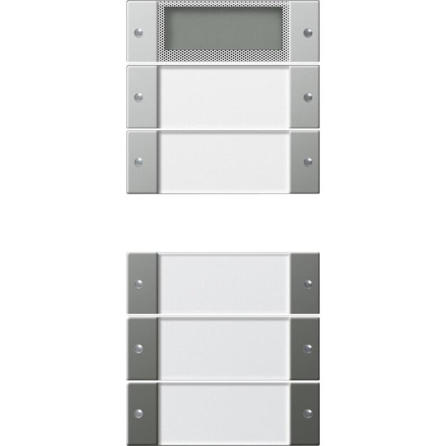 Gira 2145600 Wippenset 5-fach Plus (2+3) Beschriftungsfeld System 55 Klar/Edelstahl