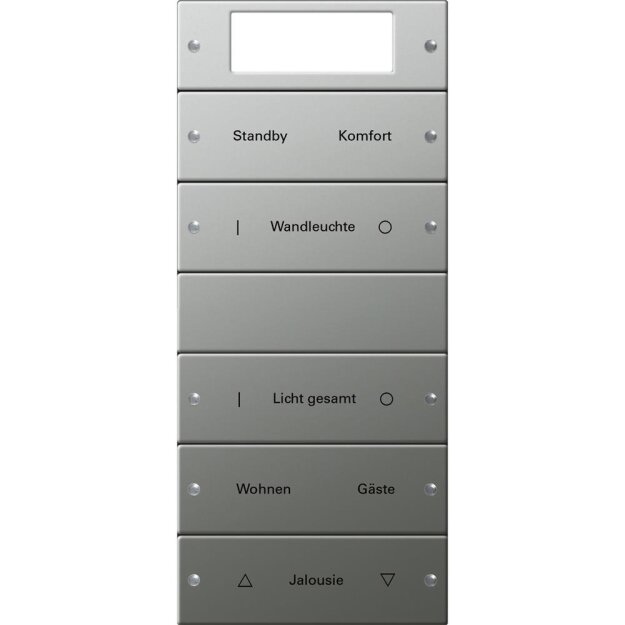 Gira 2145602 Wippenset 5-fach Plus (2+3) beschreibbar System 55 Edelstahl