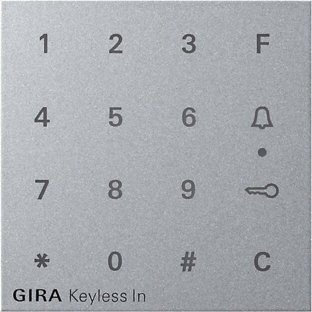 Gira 851326 Aufsatz Codetastatur System 55 Farbe Alu