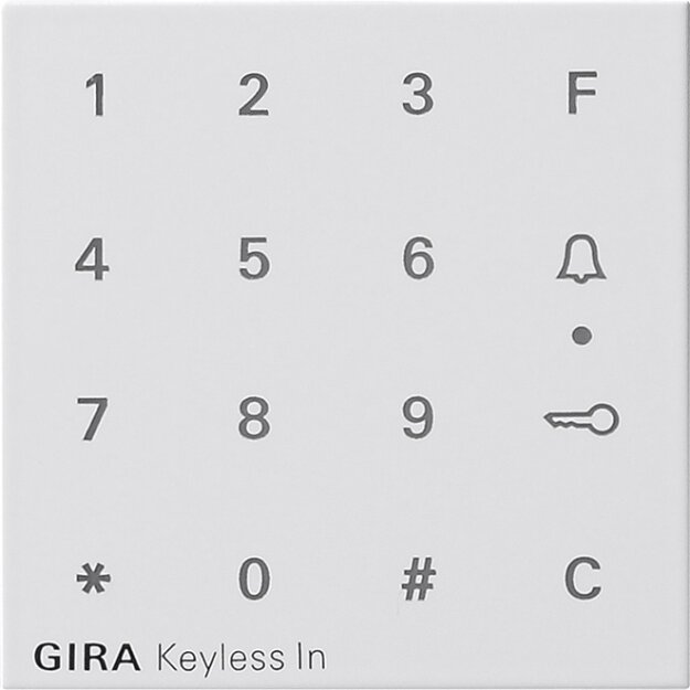 Gira 851327 Aufsatz Codetastatur System 55 Reinweiß matt