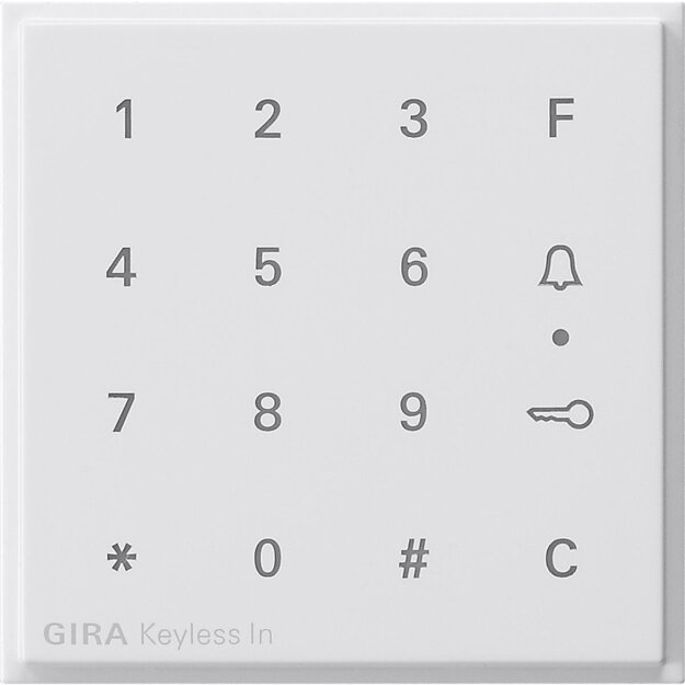 Gira 851366 Aufsatz Codetastatur Gira TX_44 Reinweiß