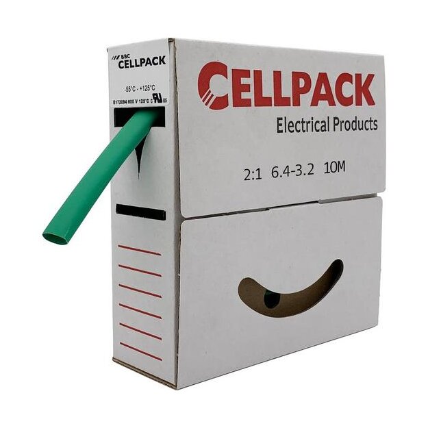 Cellpack Schrumpfschlauch-Abrollbox SB 6.4-3.2 gn 10m (1er)