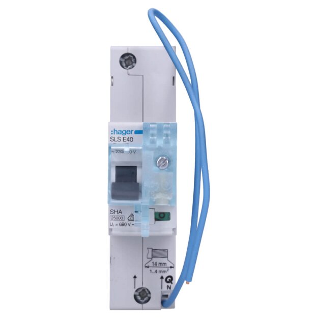 Hager HTN140E SLS-Schalter 1-polig E-40A Hutschiene