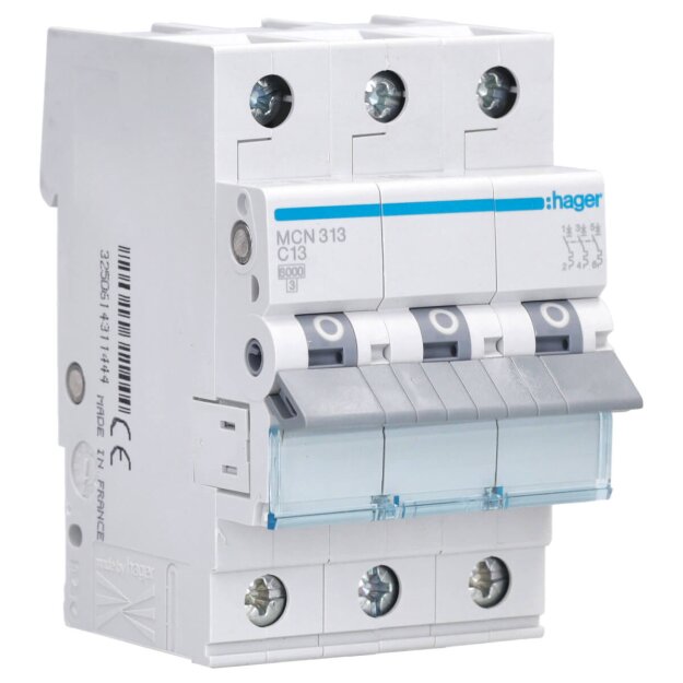Hager MCN313 LS-Schalter 3-polig 6kA C-13A 3M