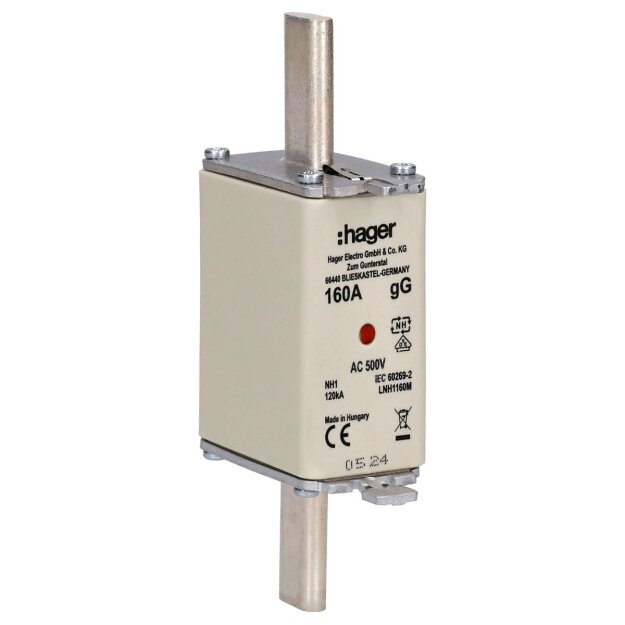 Hager LNH1160M NH-Sicherung NH1 gG 500V 160A K-Melder