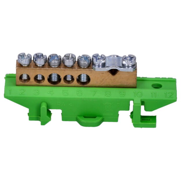 Hager KM06E Messingklemme NZ-Zählertafel PE 6 Klemmstellen