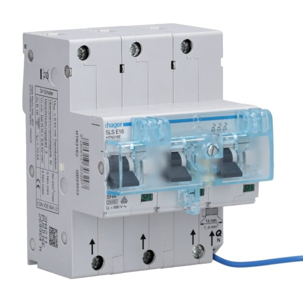 Hager HTN316E SLS-Schalter 3-polig E-16A Hutschiene