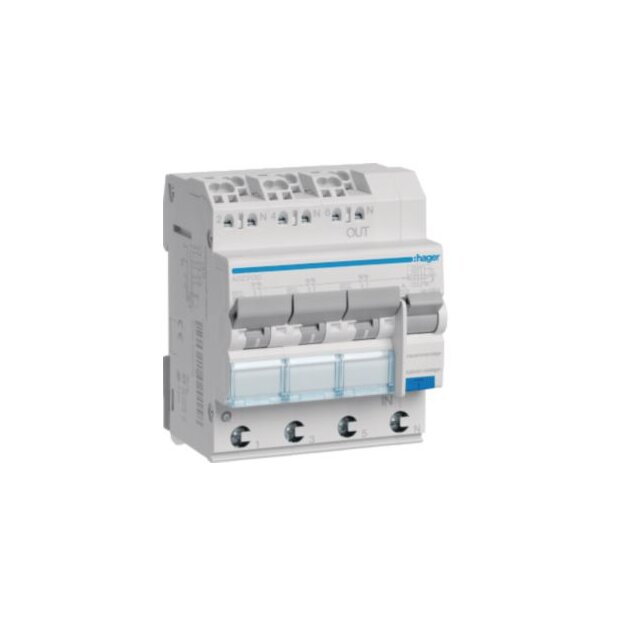 Hager ADZ313D FI-LS 3X 1-polig +N 6kA B-13A 30mA Typ A QC