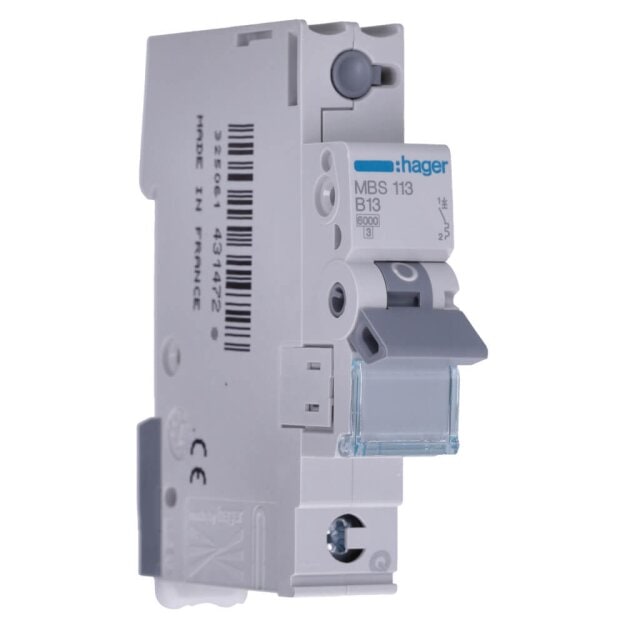 Hager MBS113 LS-Schalter 1-polig 6kA B-13A 1M QC