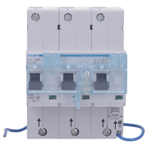 Hager HTN340C SLS-Schalter 3-polig Cs-40A Hutschiene