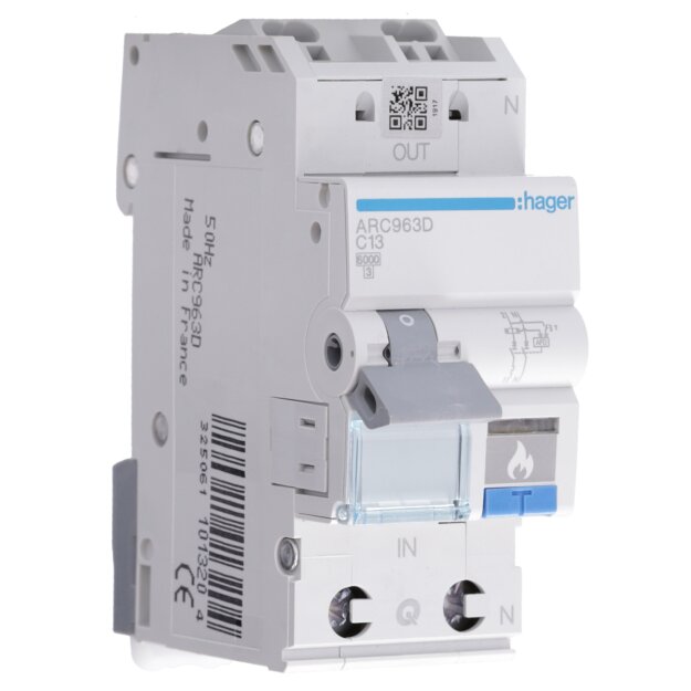 Hager ARC963D AFDD mit LS 1-polig +N 6kA C-13A 2M