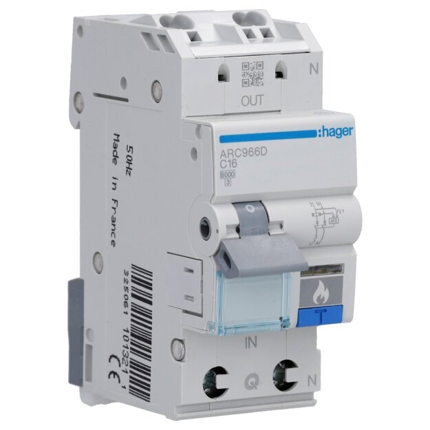 Hager ARC966D AFDD mit LS 1-polig +N 6kA C-16A 2M