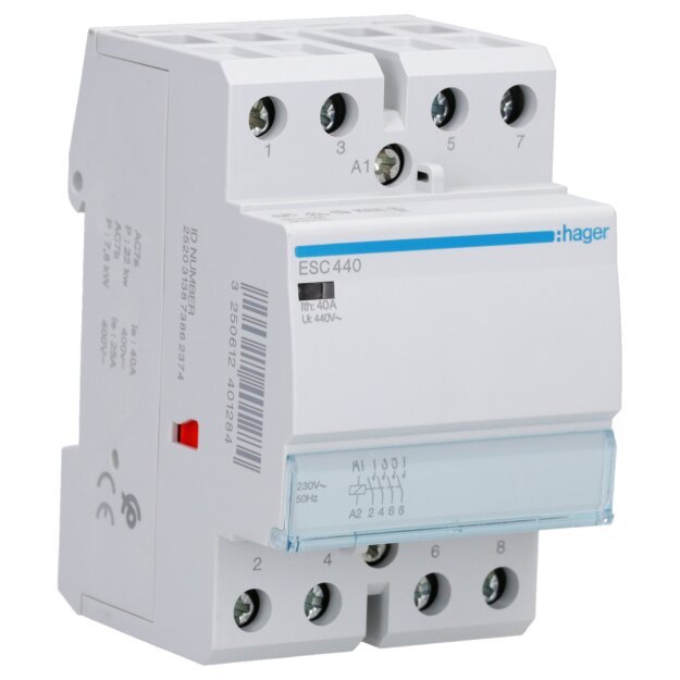 Hager ESC440 InstallationsSchütz 40A 4S 230V